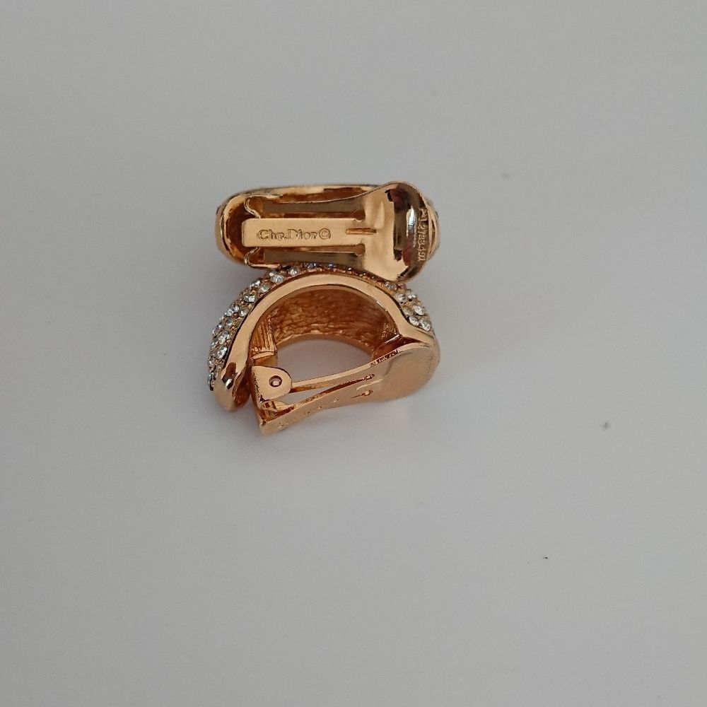 Authentic vintage Christian Dior half circle earrings - Clip On - Picture 5 of 6